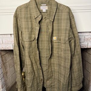 Carhartt Men's Green Plaid Shirt Jacket